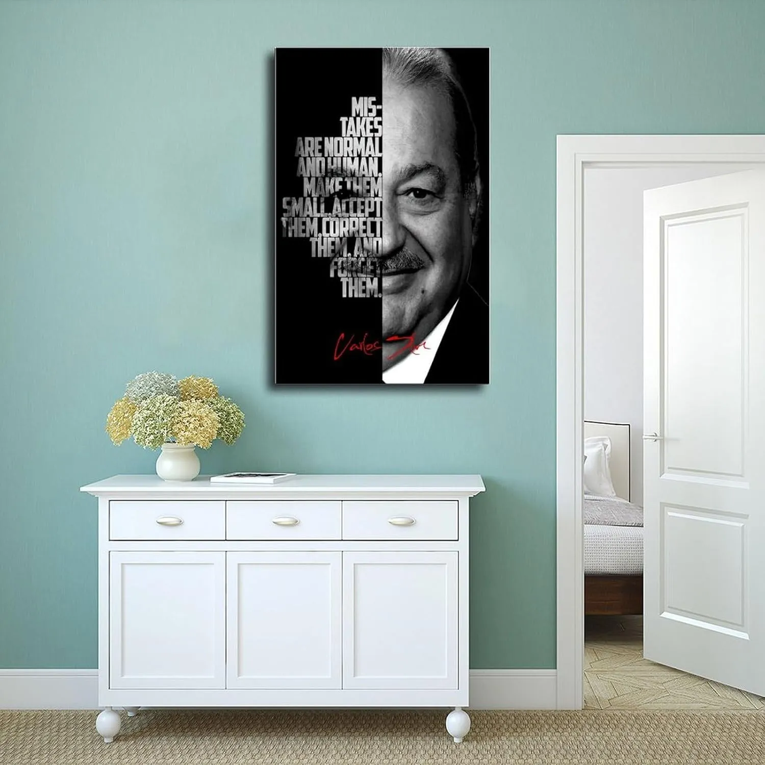 Carlos Slim Celebrity Quotes Poster 3 Canvas Poster Wall Art Decor Print Picture Paintings for Living Room Bedroom Decoration Unframe:24x36inch(60x90cm)