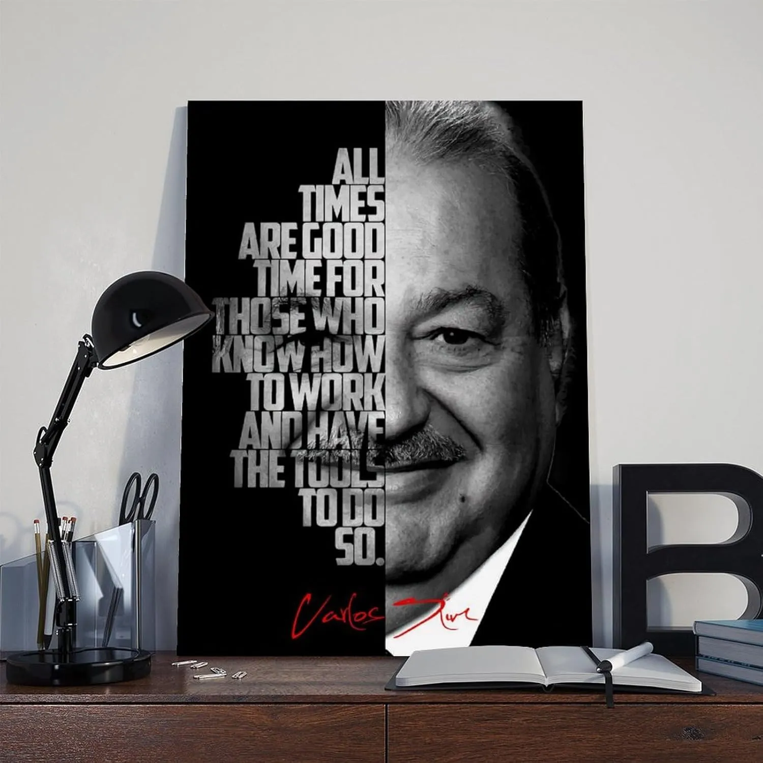 Carlos Slim Celebrity Quotes Poster 4 Canvas Poster Bedroom Decor Landscape Office Room Decor Gift Frame:20x30inch(50x75cm)