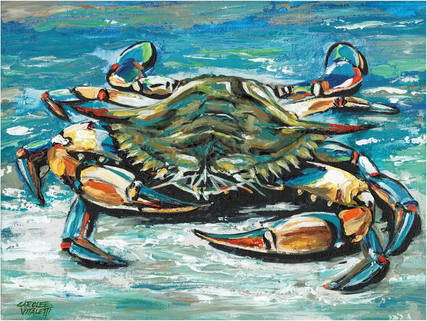 Carolee Vitaletti 'Blue Palette Crab I' Canvas Art