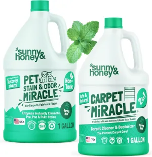Carpet Miracle and Pet Stain & Odor Miracle Spring Mint Scent Bundle (Gallon)
