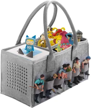 Carrying Bag Case for Toniebox Starter Set and Tonies Figurines, Home Outdoor Hand Storage Travel Felt Bag for Toniebox Accessories Protective Cover Organiser (Gray Gray)