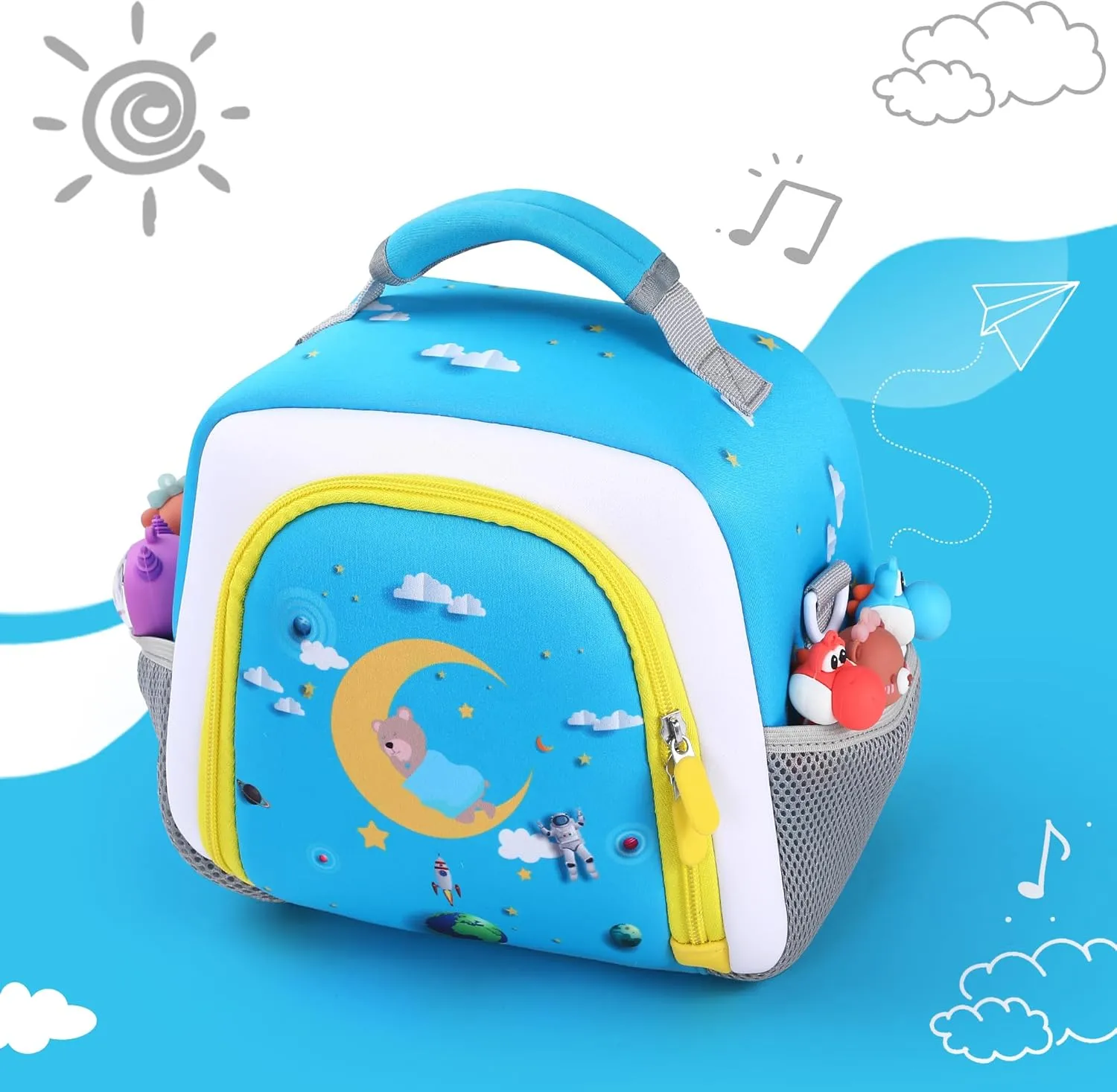 Carrying Bag Compatible with Toniebox Starter Set and Tonies Figurines, Kids Toys Storage Case with Handle and Shoulder Strap for Tonies Box, Detachable Bag for Toniebox Accessories