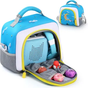 Carrying Bag Compatible with Toniebox Starter Set and Tonies Figurines, Kids Toys Storage Case with Handle and Shoulder Strap for Tonies Box, Detachable Bag for Toniebox Accessories