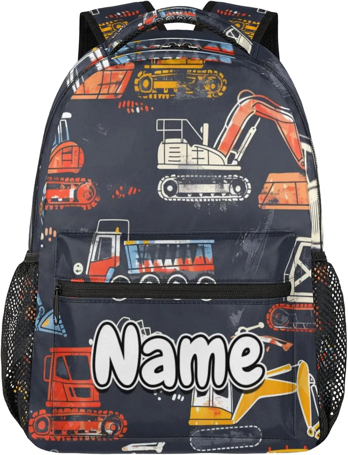 Cartoon Cute Construction Cars Large Backpack Fashion Travel Backpacks for Business Women Men Casual Laptop Bag Waterproof Lightweight Shoulder Bags 16in
