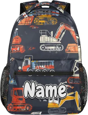 Cartoon Cute Construction Cars Large Backpack Fashion Travel Backpacks for Business Women Men Casual Laptop Bag Waterproof Lightweight Shoulder Bags 16in