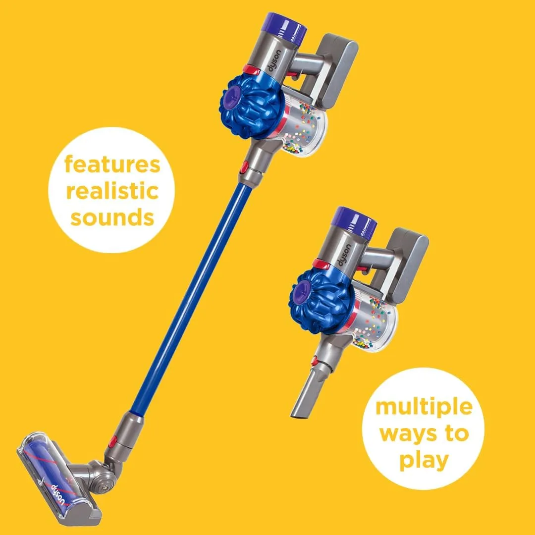 Casdon Dyson Cordless Vacuum Blue | Interactive & Officially Licensed Toy Dyson Vacuum For Children Aged 3  | Realistic Role-Play Fun!