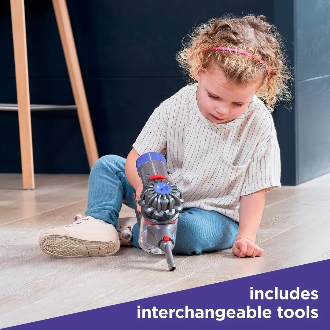 Casdon Dyson Cordless Vacuum Interactive & Officially Licensed Toy Dyson Vacuum For Children Aged 3  Realistic Role-Play Fun, Purple and Orange
