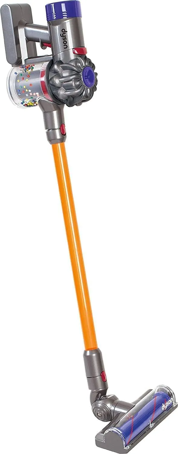 Casdon Dyson Cordless Vacuum Interactive & Officially Licensed Toy Dyson Vacuum For Children Aged 3  Realistic Role-Play Fun, Purple and Orange