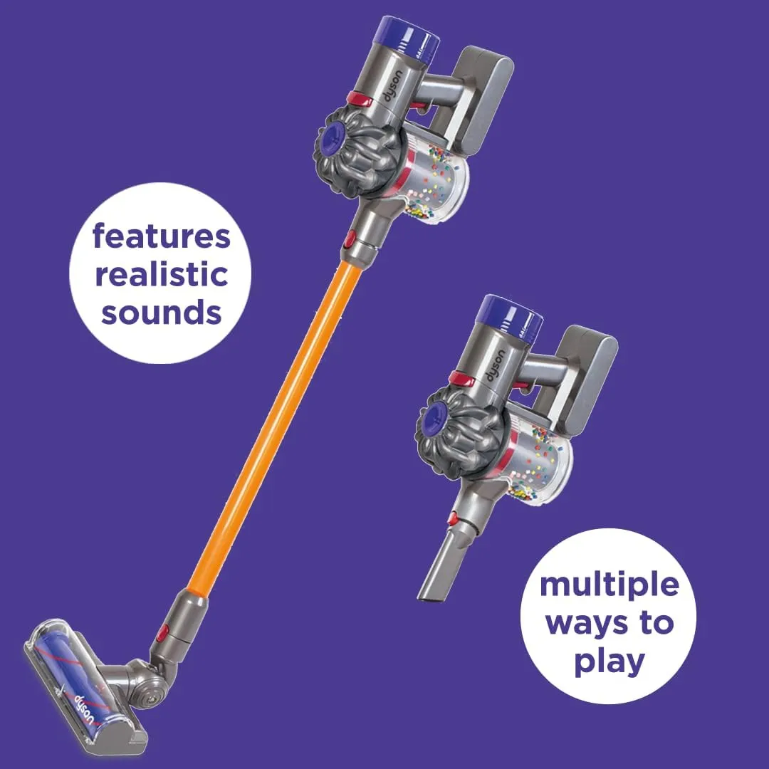 Casdon Dyson Cordless Vacuum Interactive & Officially Licensed Toy Dyson Vacuum For Children Aged 3  Realistic Role-Play Fun, Purple and Orange