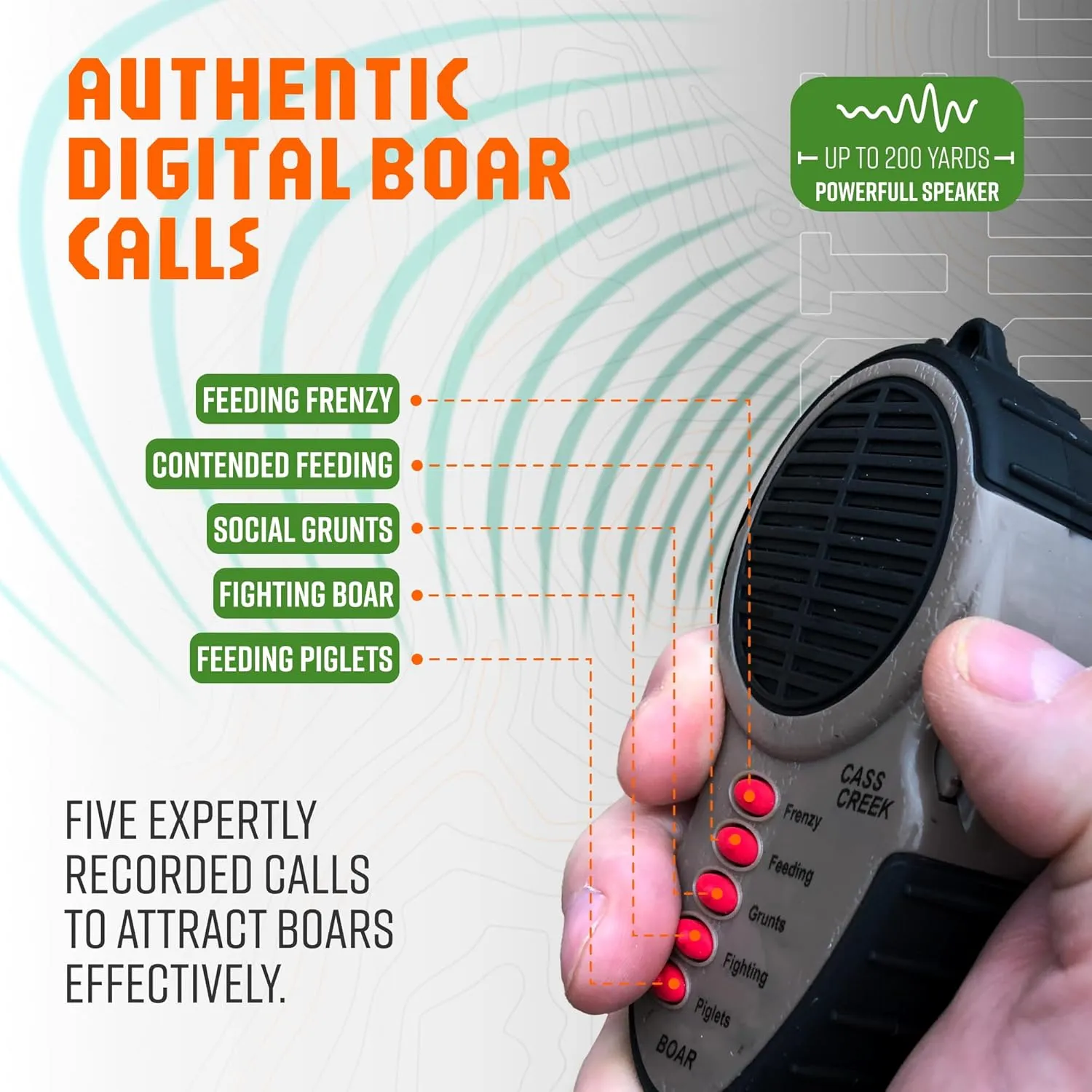 Cass Creek Ergo Call, Handheld Electronic Hunting Call, Compact Design, 5 Authentic Calls in 1, Expert Calls for Everyone