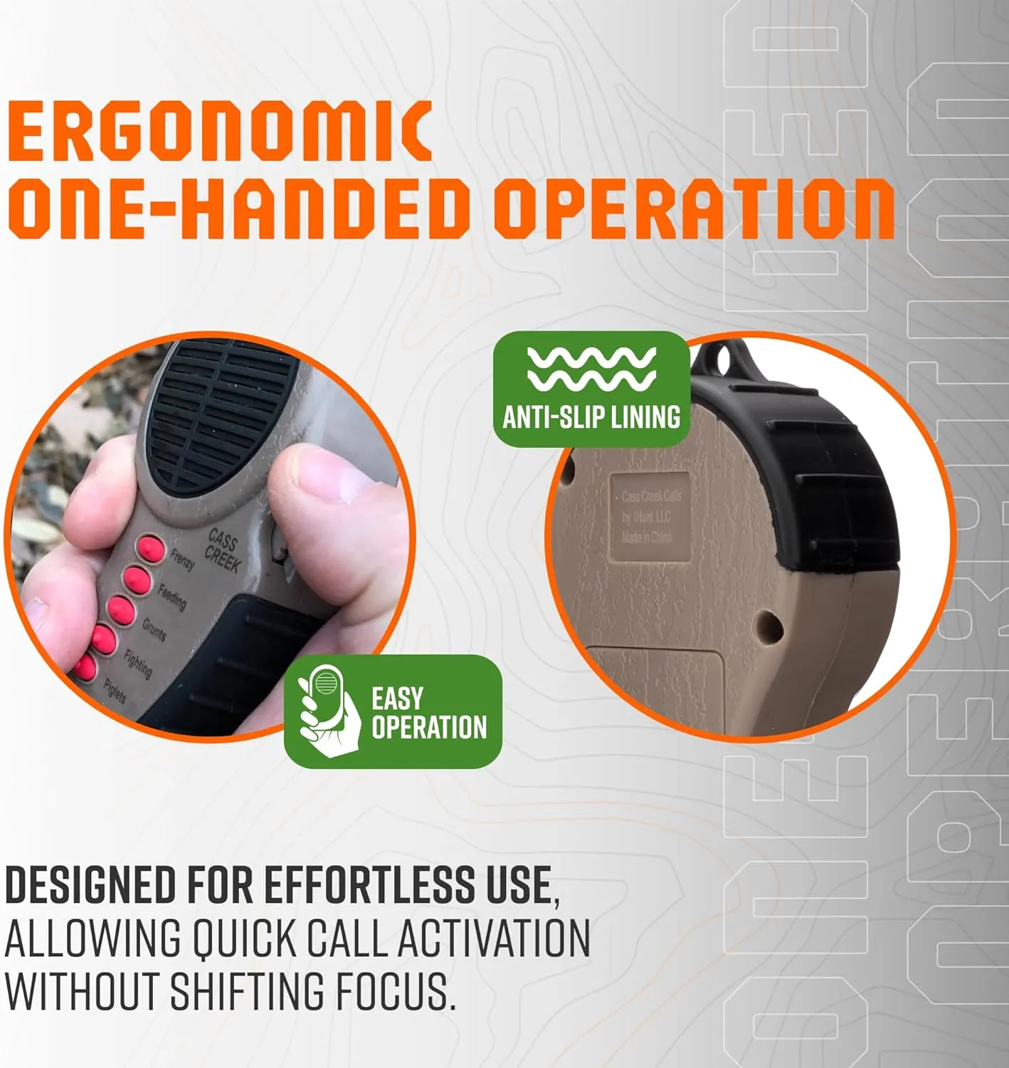 Cass Creek Ergo Call, Handheld Electronic Hunting Call, Compact Design, 5 Authentic Calls in 1, Expert Calls for Everyone