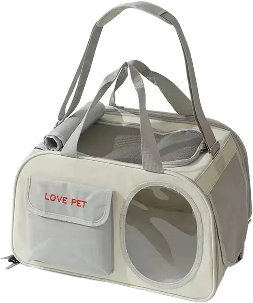 Cat Bag go Out Portable pet Backpack, Dog go Out Bag Carrying Supplies, Breathable cat Backpack pet Supplies, pet Handbag, Anti-Stress Walking Dog cat Backpack (Grey)