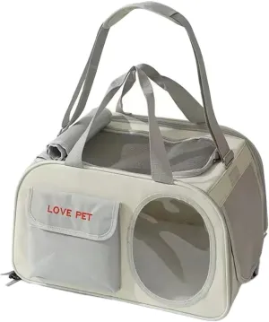 Cat Bag go Out Portable pet Backpack, Dog go Out Bag Carrying Supplies, Breathable cat Backpack pet Supplies, pet Handbag, Anti-Stress Walking Dog cat Backpack (Grey)