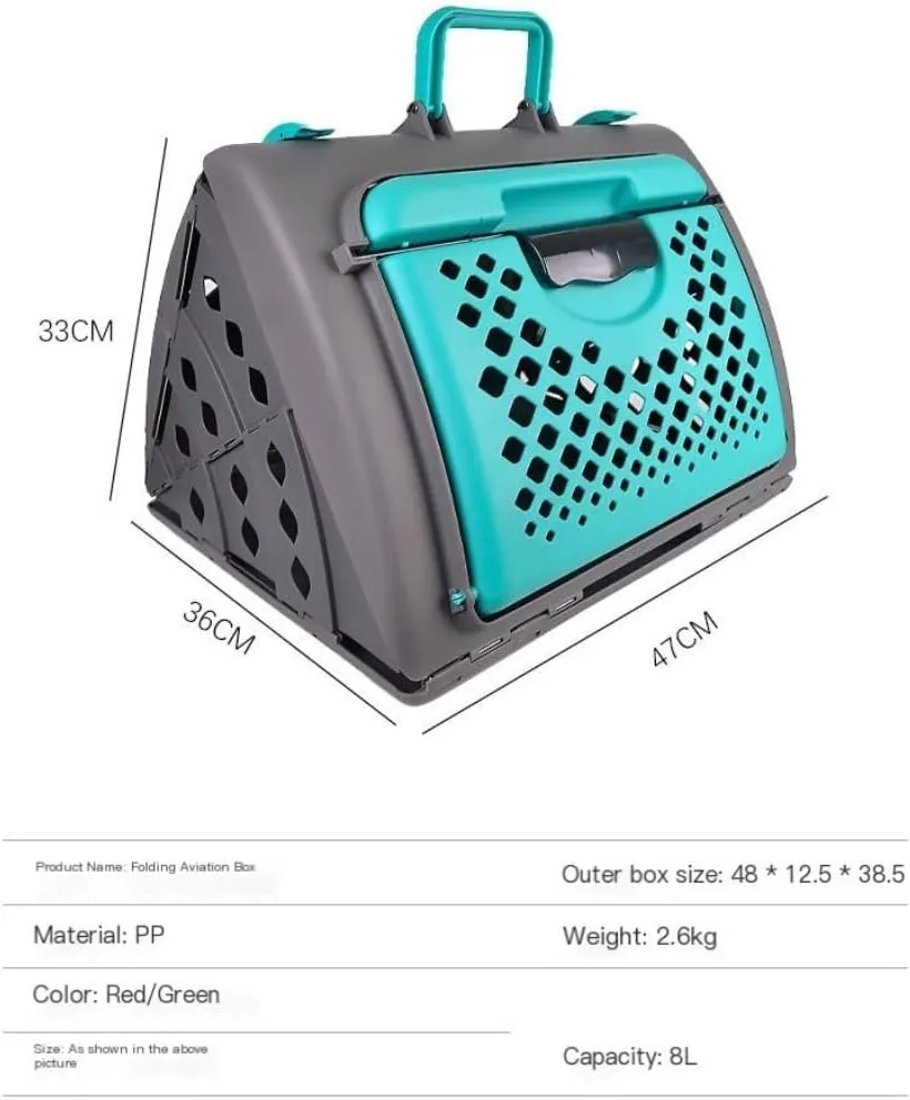 Cat Bag Pet Airline Box, Foldable Travel Handbag, Dog Cage, Cat Kennel, Travel Pet Backpack, Outdoor Travel Pet Box Cat Carrier(Red)