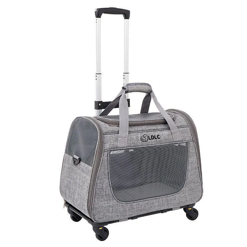 Cat Carrier With Wheels 2 Color Large Tote Trolley
