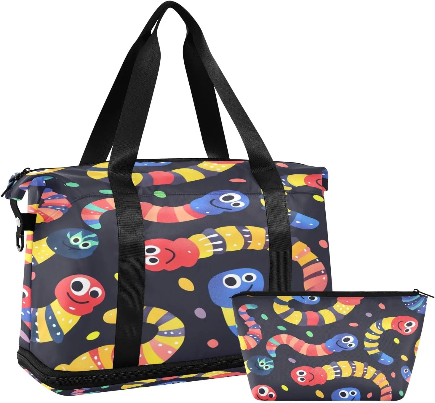 Caterpillar Travel Duffel Bag Gym Tote Bag for Sports Waterproof Carry On Weekender Bag with Compartment