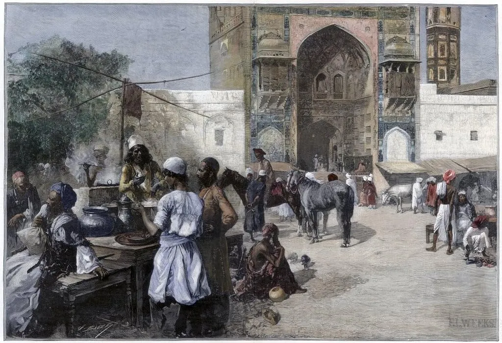 CDYQCTDI Famous Paintings Wall Art Poster Print an Open-air Restaurant At Lahore India by Edwin Lord Weeks Print Artwork for Living Room Decor 60x90cm