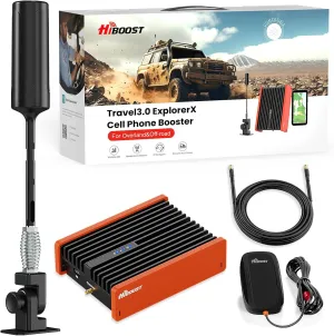 Cell Phone Signal Booster for Overland and Off-road Vehicle | Boosts 5G & 4G LTE for All Carriers - Verizon, AT&T, T-Mobile & More | Folding Antenna Mount | Ultra-stable Booster | FCC Approved