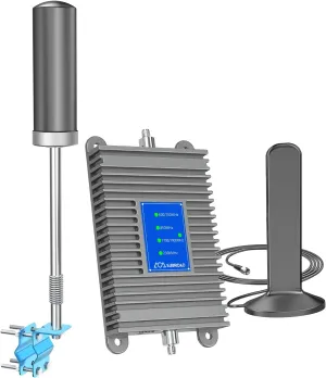 Cell Phone Signal Booster for Truck, Off Road Vehicles,RV,SUV | Boosts 5G/4G LTE/3G | High Gain Antenna | Vehicle Cell Phone Booster for Verizon, AT&T, T-Mobile & All US Carriers Grey