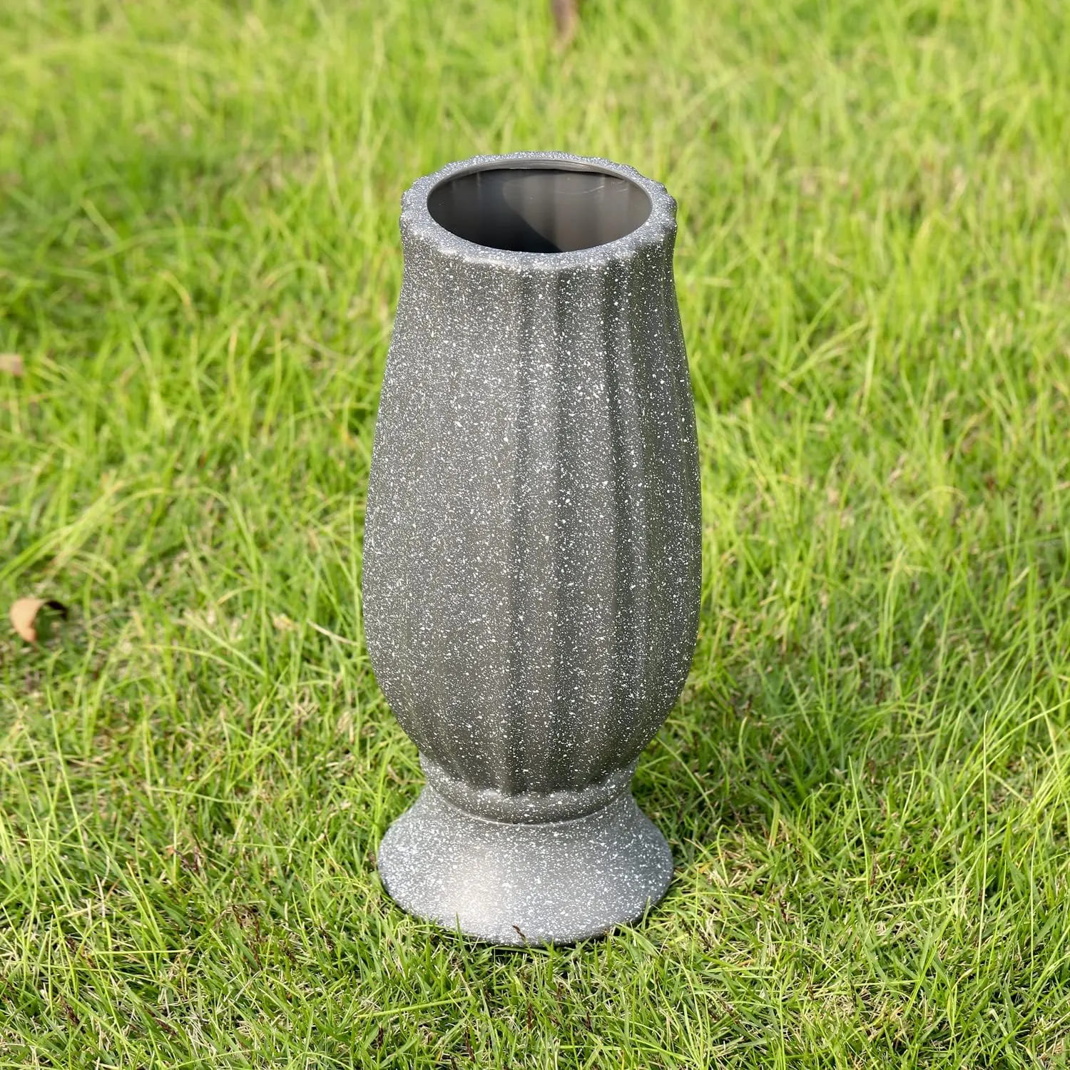 Cemetery Vase with Metal Spike -Headstones Flower Holder with Drainage Hole for Artificial Flowers- Grave Decorations Memorials Sympathy for Loss of Loved Ones