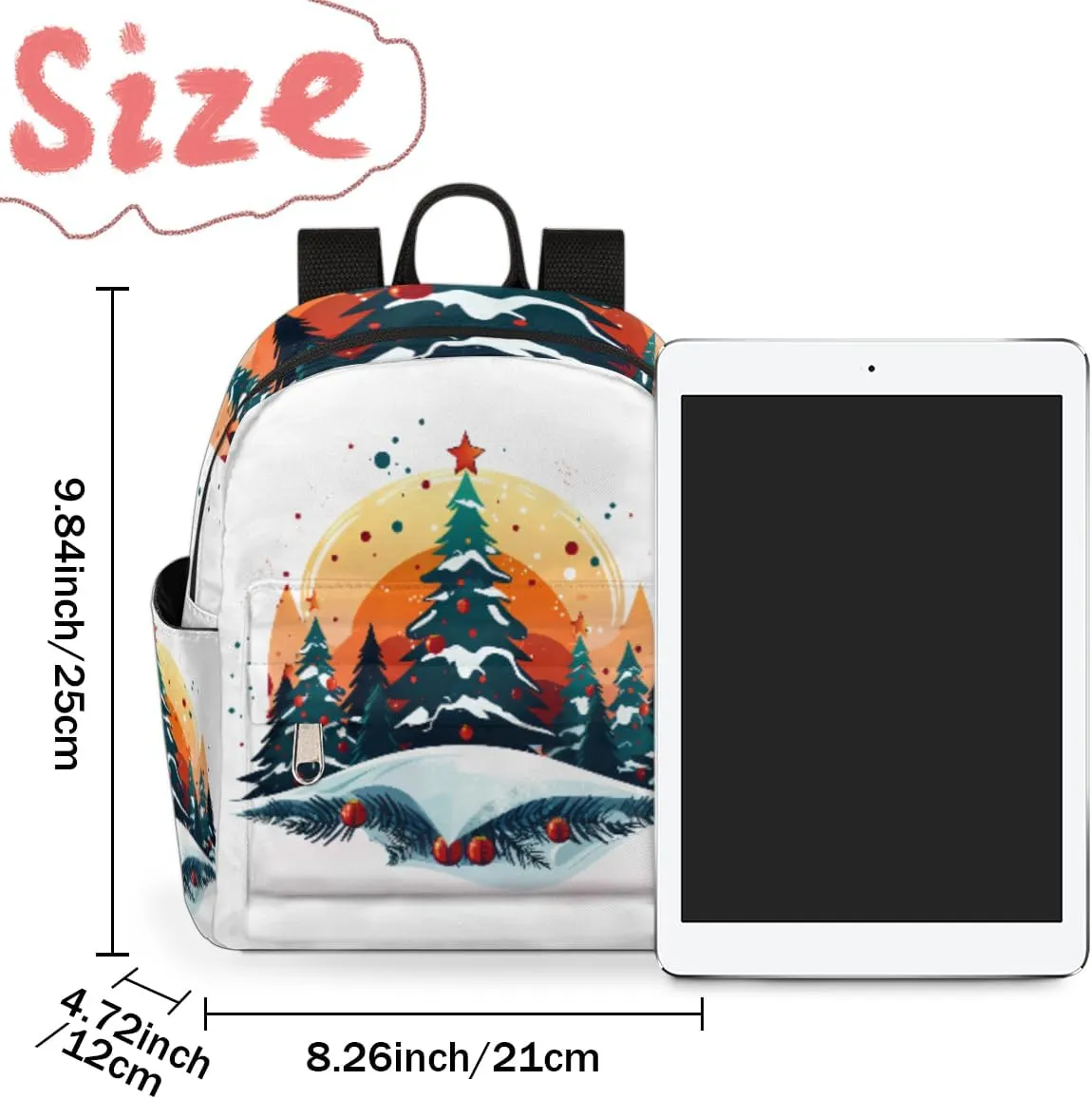 cfpolar Mini Backpack Purse for Women, Art Style Christmas Theme Small Backpack Multi Functional Casual Daypack Soft Shoulder Bag Handbags for Ladies Travel Work