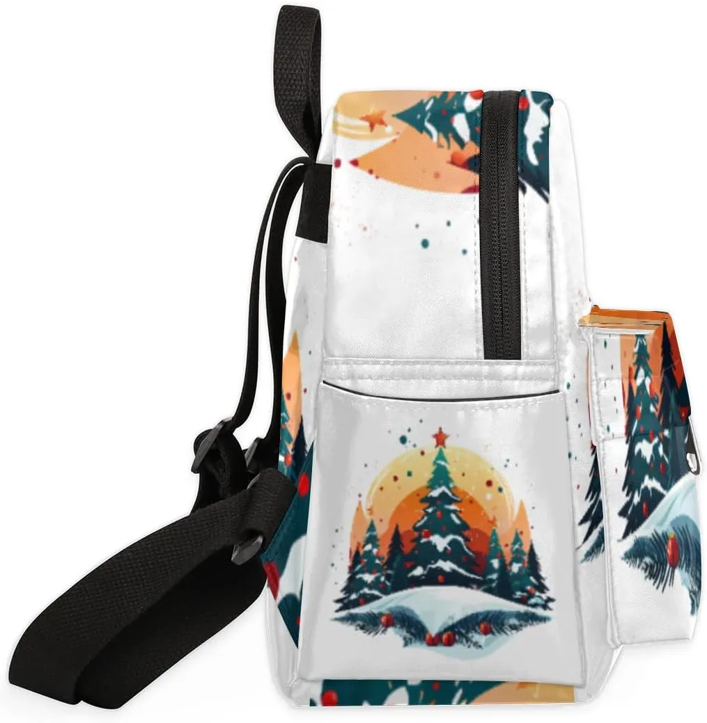 cfpolar Mini Backpack Purse for Women, Art Style Christmas Theme Small Backpack Multi Functional Casual Daypack Soft Shoulder Bag Handbags for Ladies Travel Work