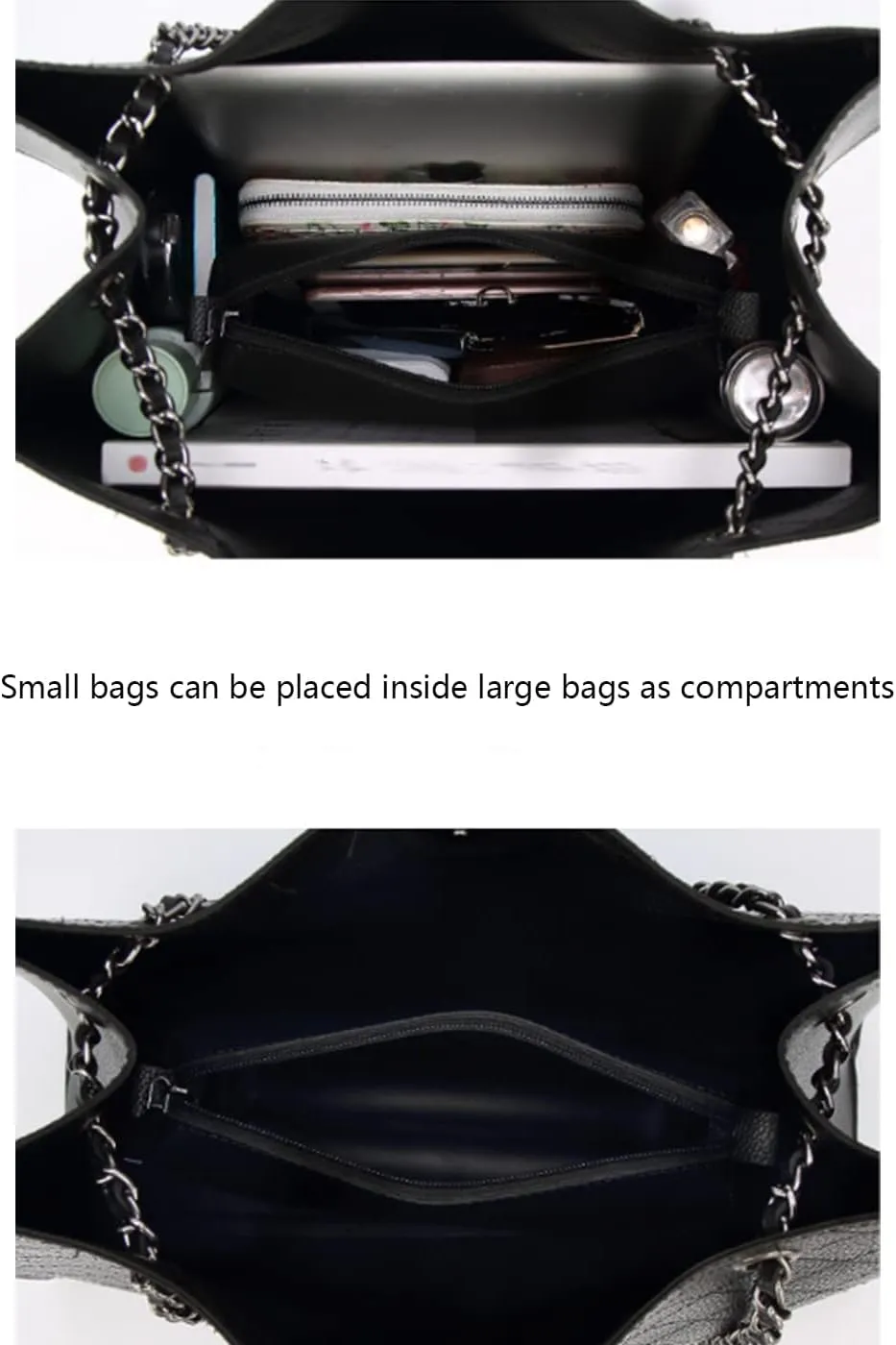 Chain Tote Bags Fashion Magnetic Buckle Shoulder Bag Large Capacity Purse