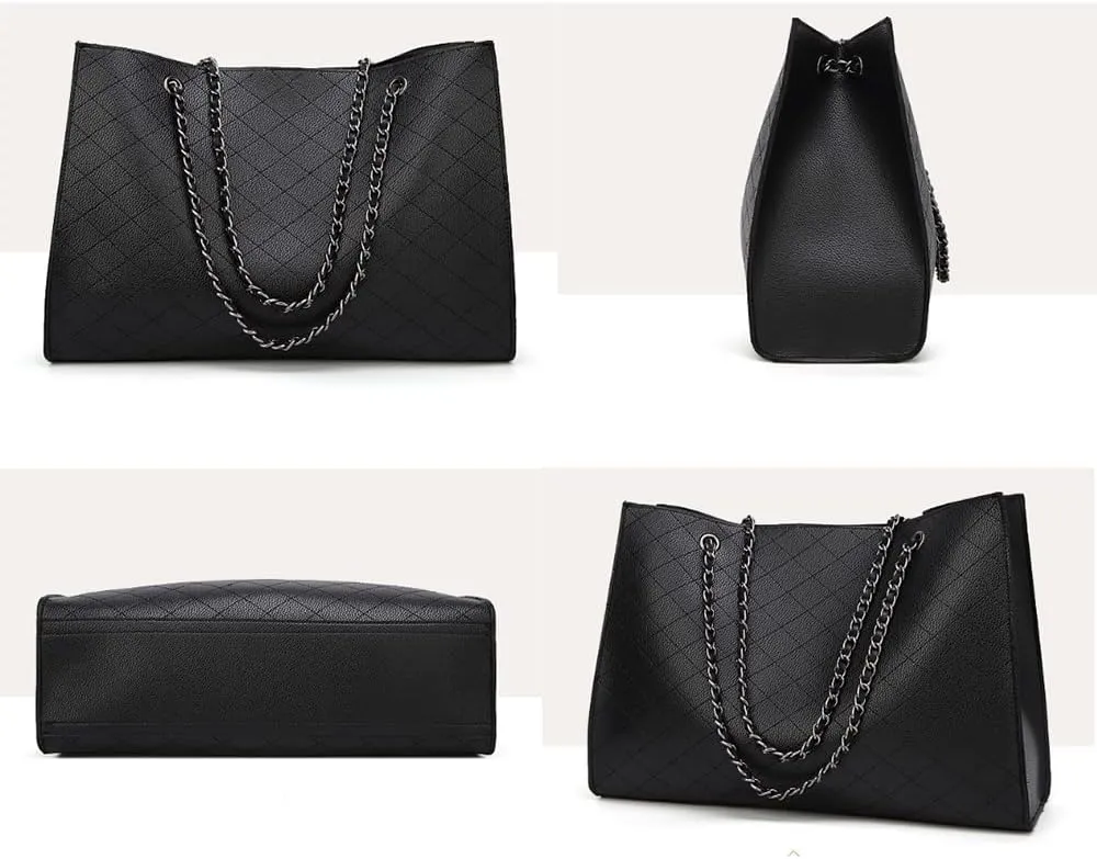 Chain Tote Bags Fashion Magnetic Buckle Shoulder Bag Large Capacity Purse