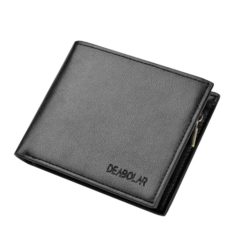 Charming Men's Short Zipper Multiple Slots Men's Wallets