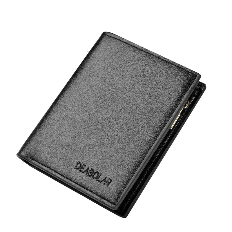 Charming Men's Short Zipper Multiple Slots Men's Wallets
