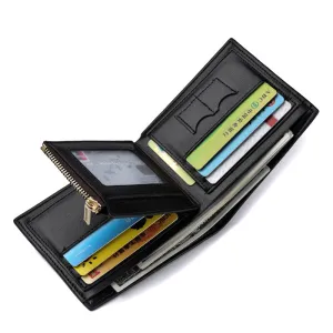 Charming Men's Short Zipper Multiple Slots Men's Wallets