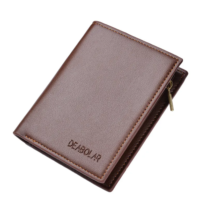 Charming Men's Short Zipper Multiple Slots Men's Wallets
