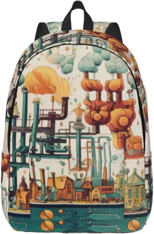 Chemistry Print Canvas Casual Lightweight Duffel Bag, Fashion Duffel Bag, Unisex Travel Backpack