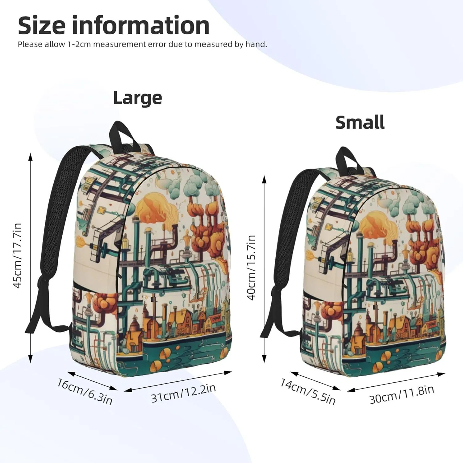 Chemistry Print Canvas Casual Lightweight Duffel Bag, Fashion Duffel Bag, Unisex Travel Backpack