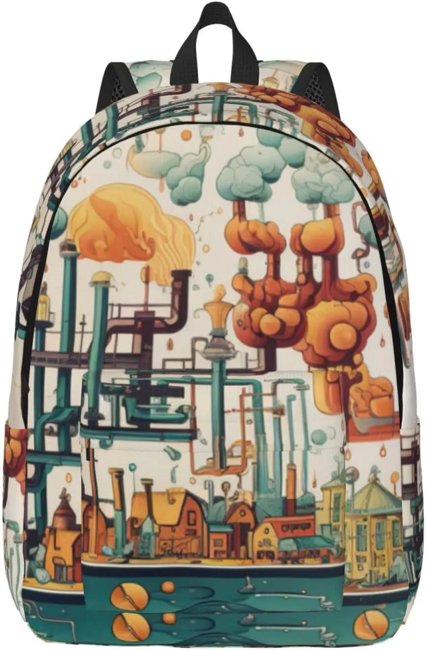 Chemistry Print Canvas Casual Lightweight Duffel Bag, Fashion Duffel Bag, Unisex Travel Backpack
