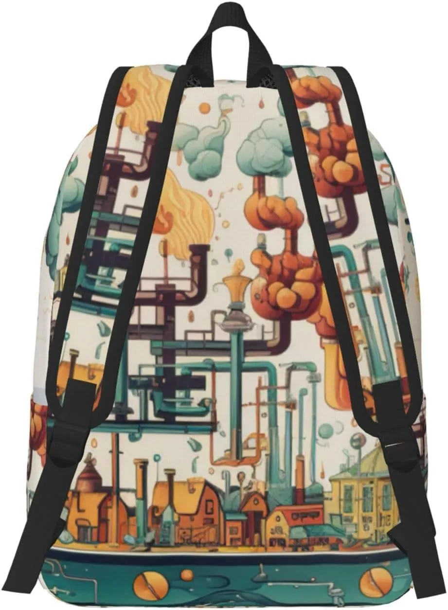 Chemistry Print Canvas Casual Lightweight Duffel Bag, Fashion Duffel Bag, Unisex Travel Backpack