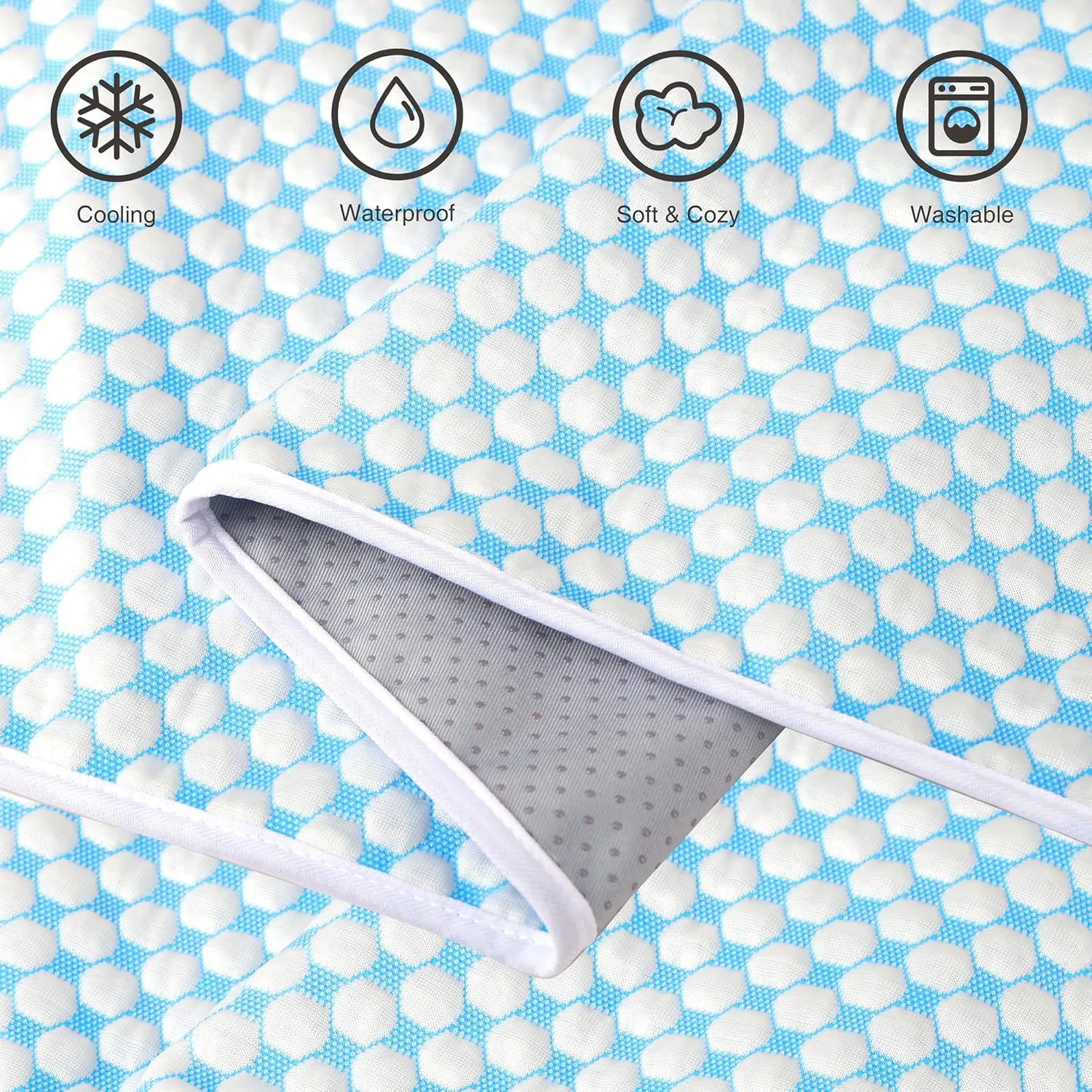 Chicute Cooling Dog Blanket for Sofa - 50x60 Waterproof Pet Blankets for Dog Bed Cover, Slip-Resistant Throw Blanket for Couch Protector, Washable Furniture Cover for Dogs, Cats, Pearl Blue