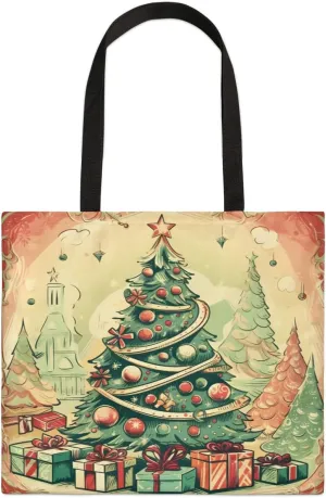 Christmas Candlelight Dinner Canvas Tote Bag for Women Men Stylish Tote Handbag Shoulder Bag Reusable Grocery Bag