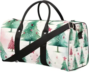 Christmas Xmas Tree Travel Duffel Bag for Women Men Waterproof Foldable Overnight Weekender Bag Large Capacity Sports Gym Bag