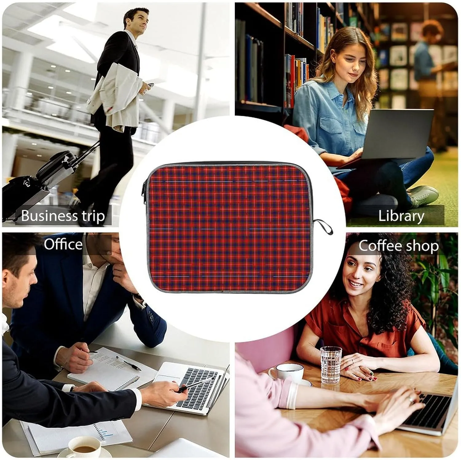 Clan Rutherford Tartan Large Capacity Portable Laptop Case Unisex