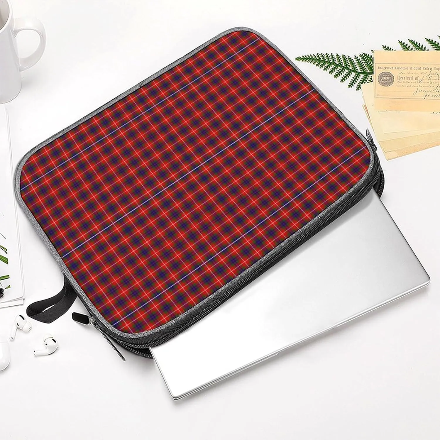 Clan Rutherford Tartan Large Capacity Portable Laptop Case Unisex