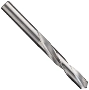Cleveland 1727 Solid Carbide Jobbers' Length Drill Bit, Uncoated (Bright), Round Shank, 118 Degree 4 Facet Point, 3/16" (Pack of 1)