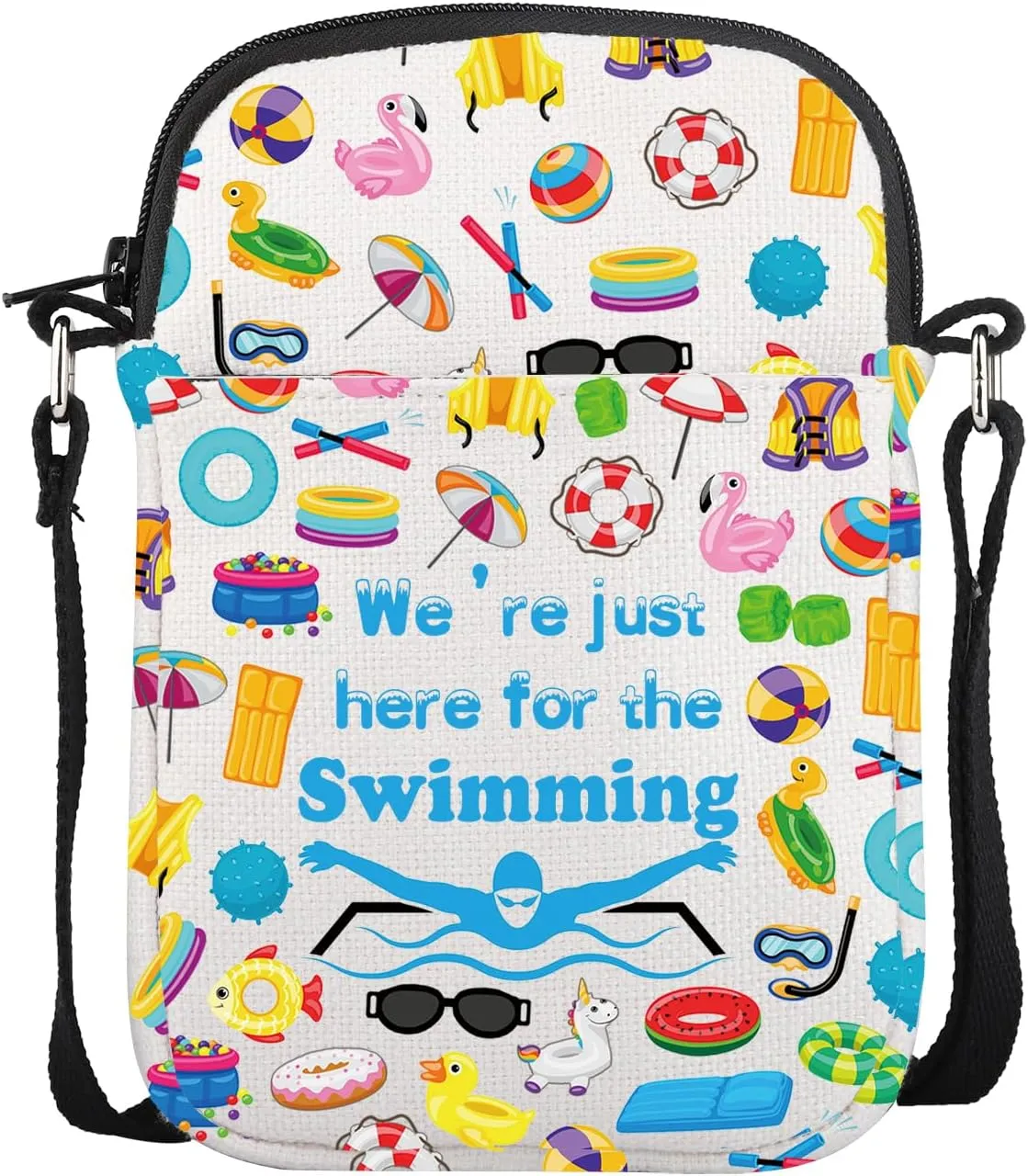 CMNIM Swimming Bags for Swimmers Crossbody Bag We’re Just Here for The Swimming Pool Lover Gifts Swim Team Coach Mom Purse