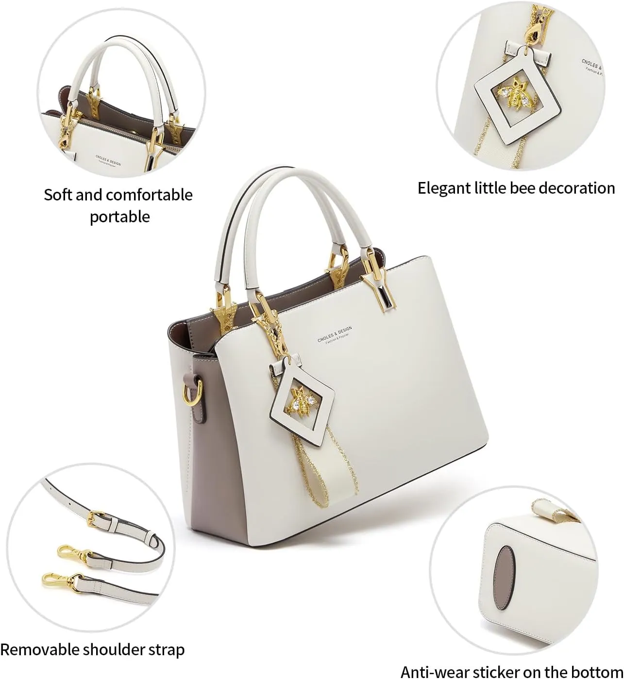 Cnoles Handbags for Women Large Capacity Tote Shoulder Bags Ladies Handle Satchel Purse