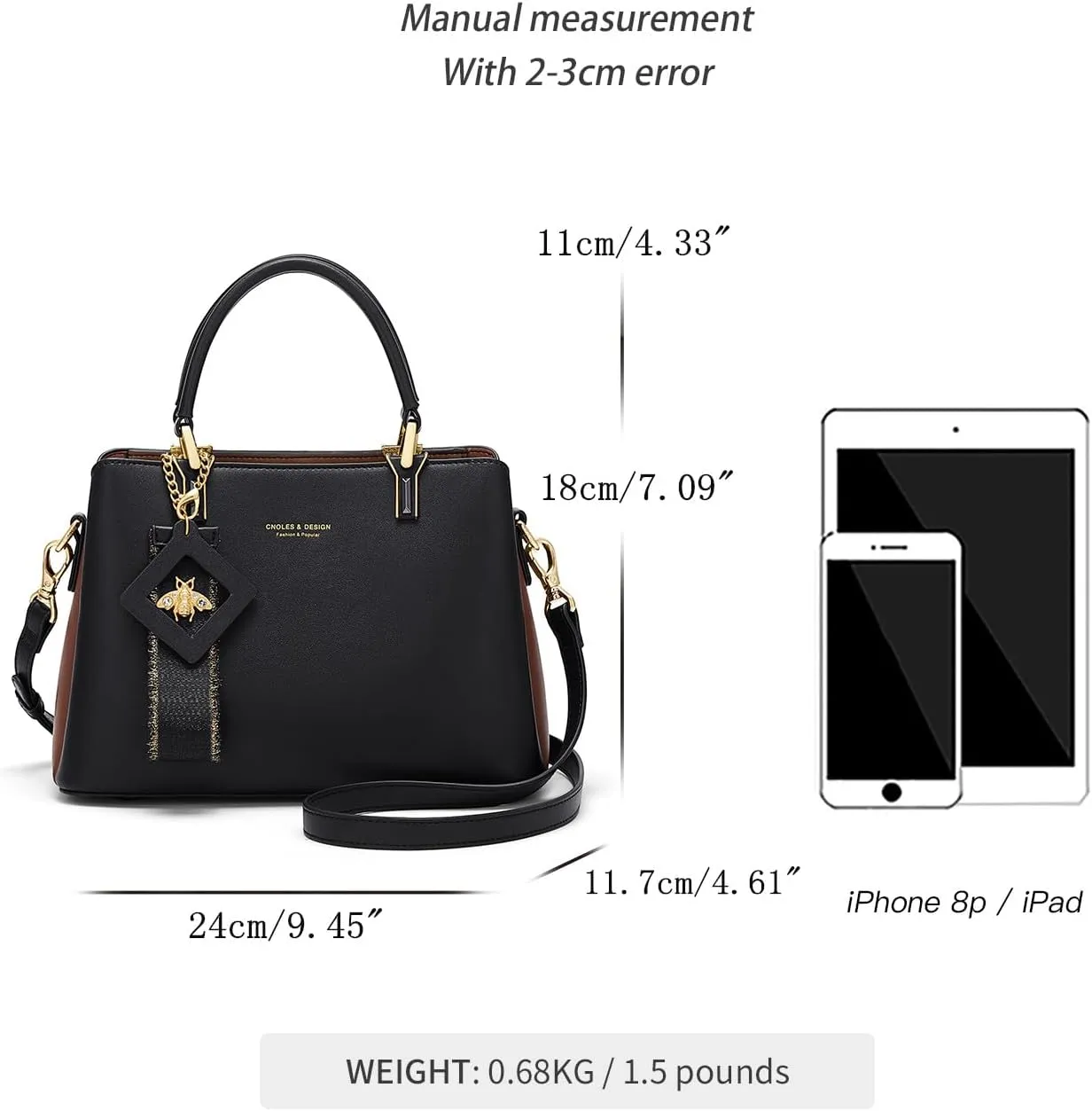 Cnoles Handbags for Women Large Capacity Tote Shoulder Bags Ladies Handle Satchel Purse