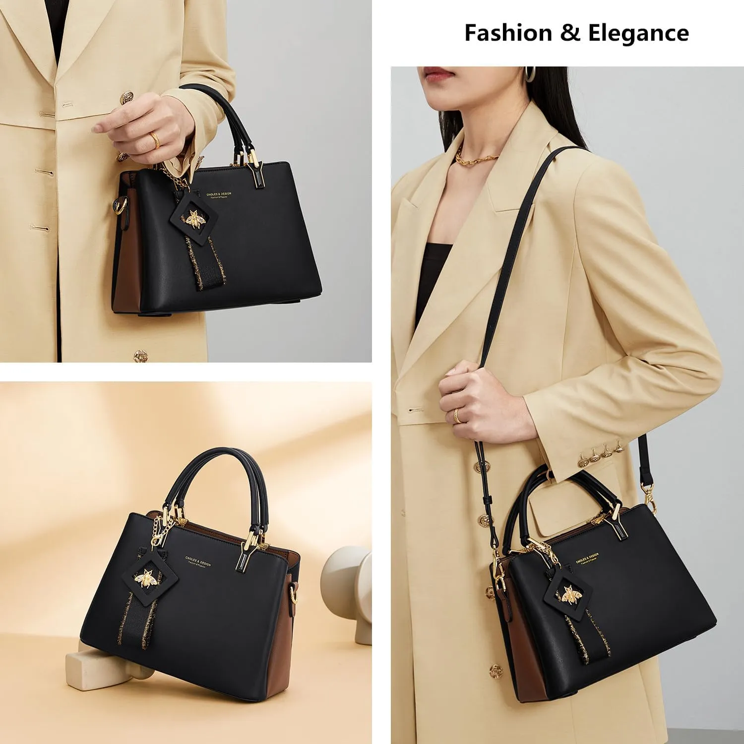 Cnoles Handbags for Women Large Capacity Tote Shoulder Bags Ladies Handle Satchel Purse