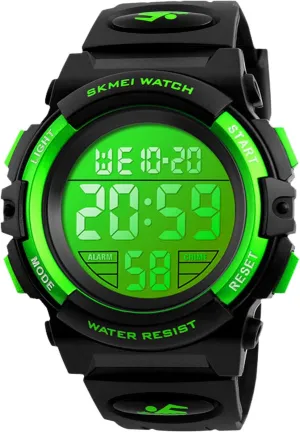 cofuo Kids Digital Sports Watch for Boys Girls, Boy Waterproof Casual Electronic Analog Quartz 7 Colorful Led Watches with Alarm Stopwatch Silicone Band Luminous Wristatches