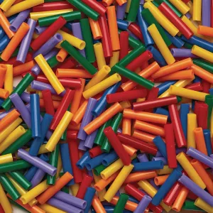 Colorations STRS Plastic Stringing Straw Beads for Jewelry, Necklaces, Bracelets, Crafts, Hobbies, and Early Math Skills Sorting, Counting, and Patterning - 1-Pound Resealable Gusseted Bag