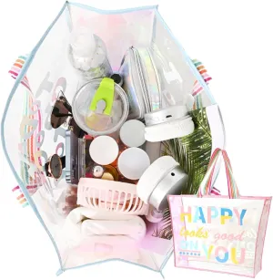 Colorful Laser Handbag, One Shoulder Waterproof Large Capacity Jelly Bag, Beach Bag, Swimming Bag, Student Storage Bag