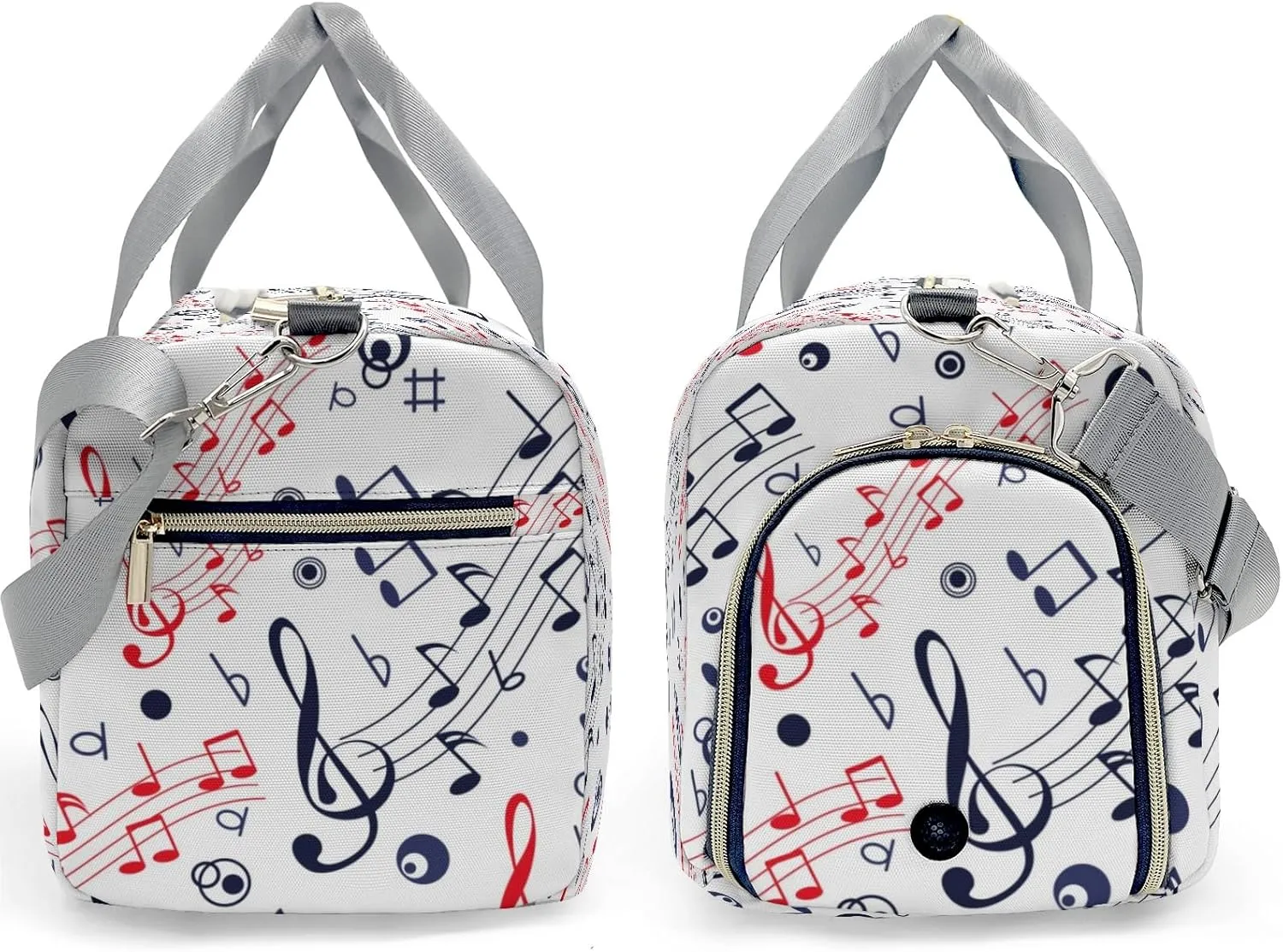 Colorful Musical Notes Personalized Duffel Bags Customized Multi-Function Travel Bag Gym Sports Bag Dance Ballet Overnight Carry On Weekend Bag